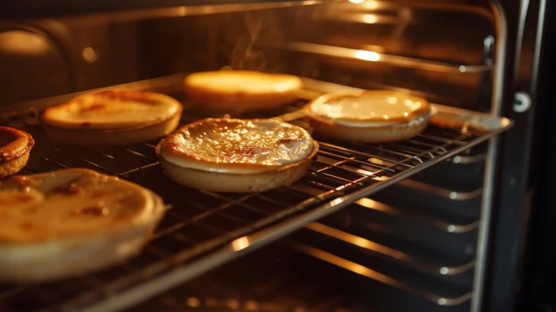 Close-up of a golden-brown Pastel de Nata with a caramelized surface, dusted with cinnamon, served on a white plate.